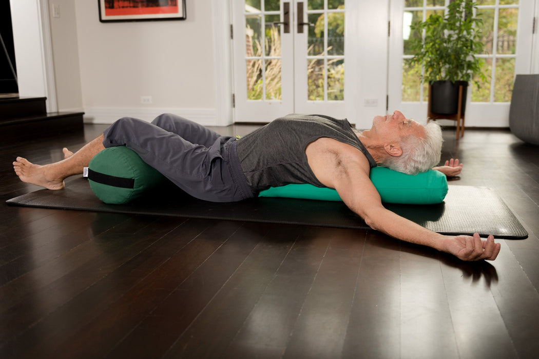 Yoga Bolster - Round Premium Professional Firm Studio Quality for Enhanced Yoga Practice - Apple Red