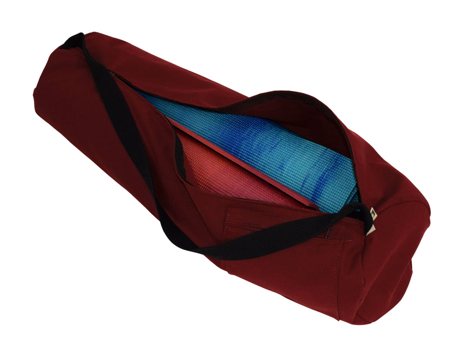 Durable Large Cotton Yoga Mat Bag - CLEARANCE / Pink