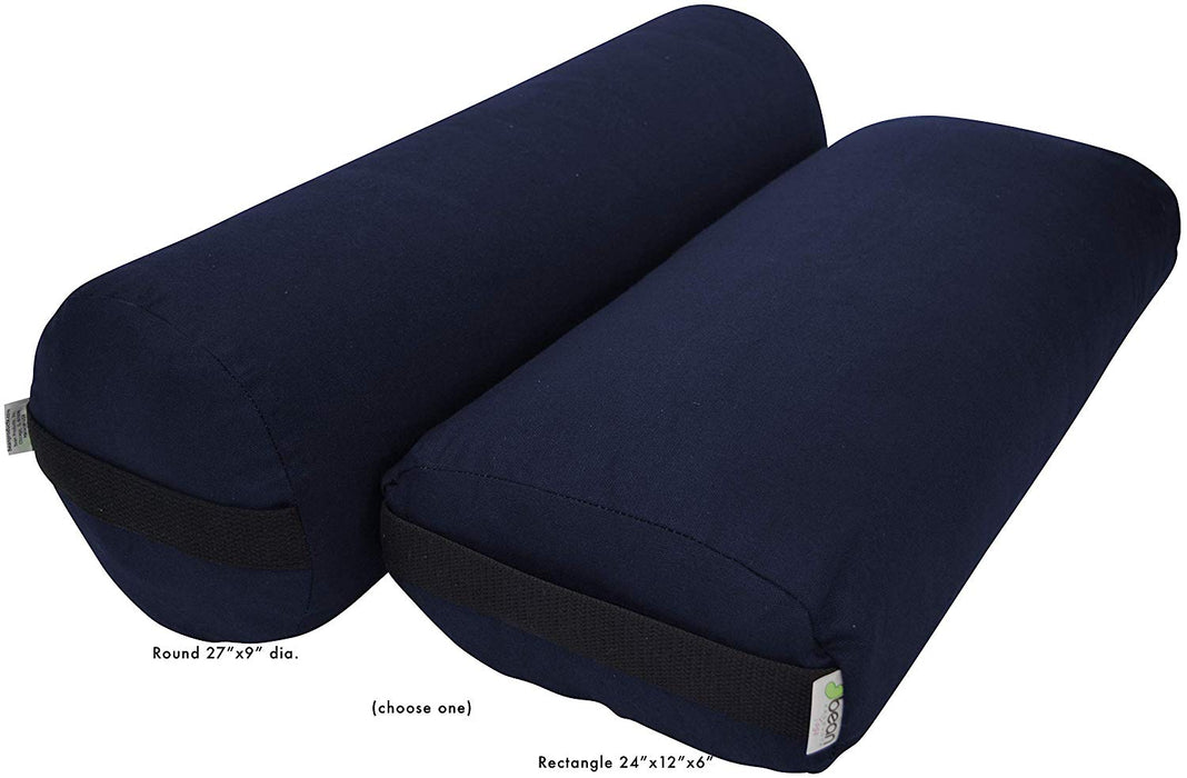 Yoga Bolster - Round Premium Professional Firm Studio Quality for Enhanced Yoga Practice - Apple Red