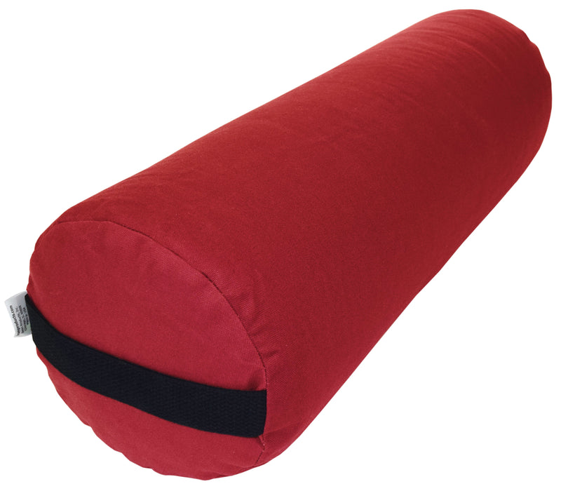 Yoga Bolster - Round Premium Professional Firm Studio Quality for Enhanced Yoga Practice - Apple Red