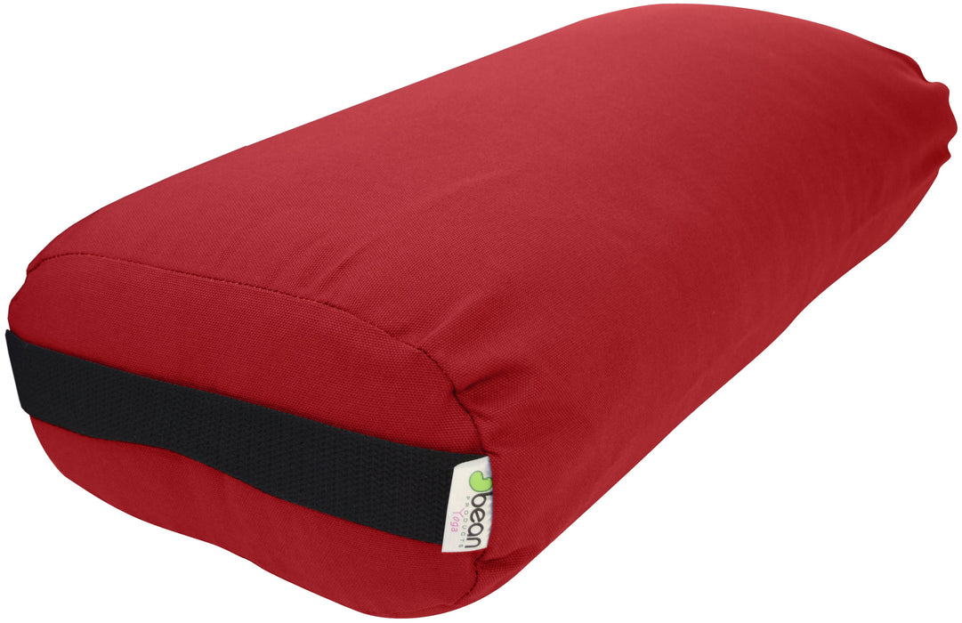 Yoga Bolster - Round Premium Professional Firm Studio Quality for Enhanced Yoga Practice - Apple Red
