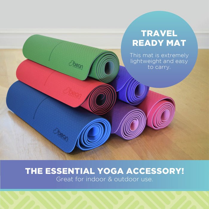 SuperLite TPE Yoga Mat - Extra Thick with Mandala & Energy Centering Line