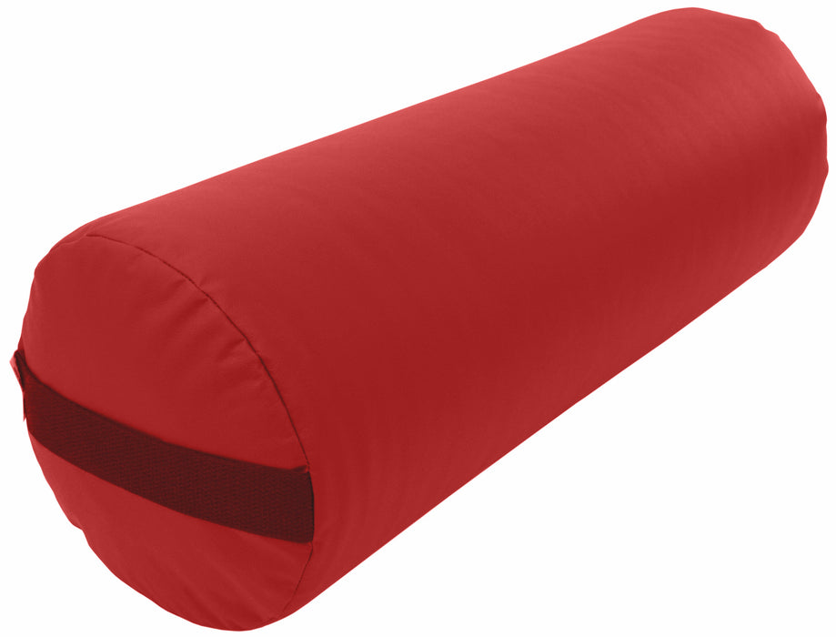 Yoga Bolster - Round Premium Professional Firm Studio Quality for Enhanced Yoga Practice - Apple Red