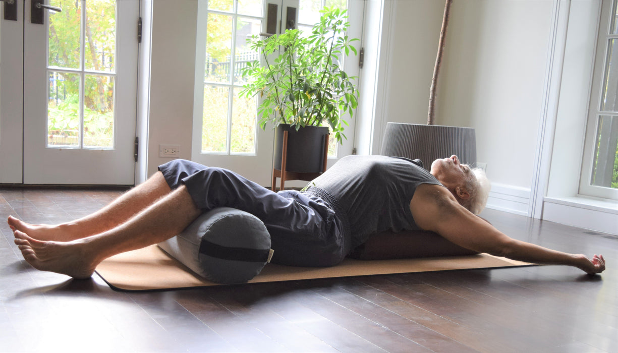 Yoga Bolster - Round Premium Professional Firm Studio Quality for Enhanced Yoga Practice - Apple Red