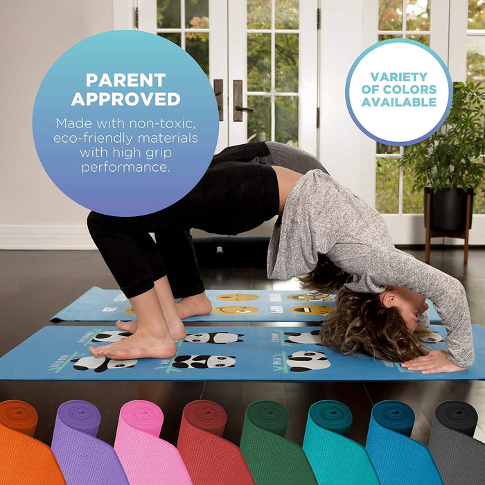 Durable Kid's Sticky Yoga Mat with Fun Designs - Eco-Friendly – Hot Pink
