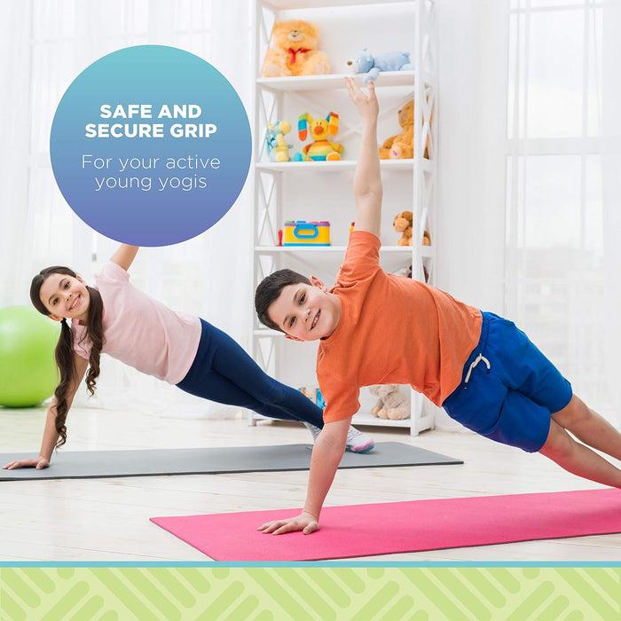 Durable Kid's Sticky Yoga Mat with Fun Designs - Eco-Friendly – Hot Pink